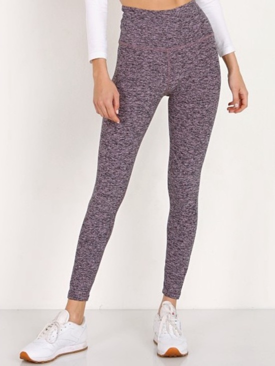 Beyond Yoga Pants - Beyond Yoga Spacedye High Waisted Midi Legging Black-Pink Opal Size Small